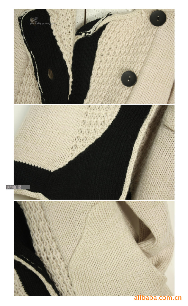 m131# 韩版宽松长款特色斜边开衫毛衣 两色 56.00元/件