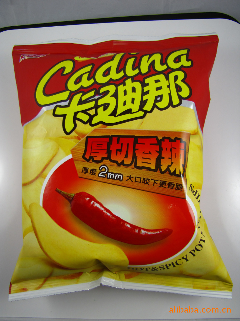 台湾进口零食《卡迪那》厚切香辣薯片 香辣酥脆 50g h