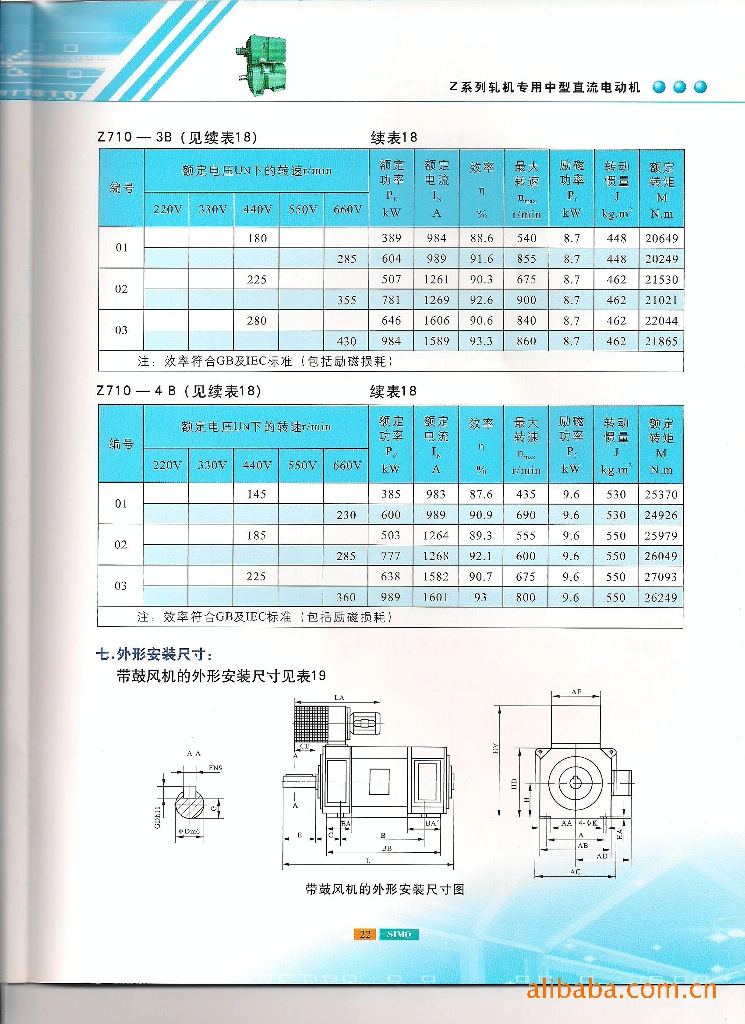 z710-4b 990kw660v360r西安西玛电机厂 z系列轧机专用直流电机