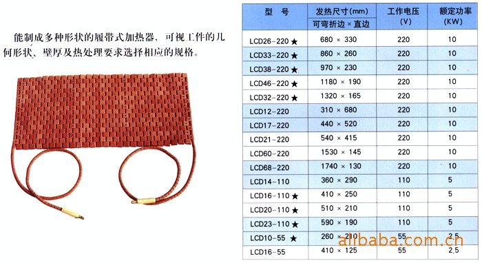 履带式电加热器、LCD-X型吸附式电加热器