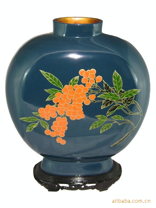 精造曲藏 雕填系列雕填图腾鼓形瓶脱胎漆器