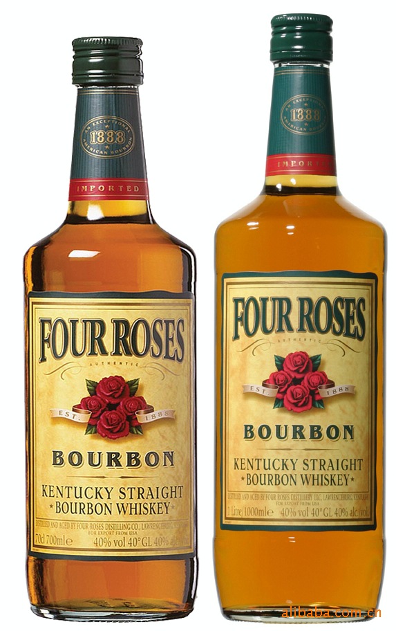 供应威士忌 美国四玫瑰波本威士忌700ml 玫瑰酒 威士忌酒批发