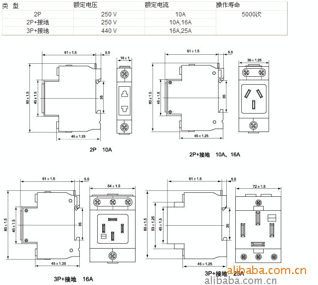 電工電料,線纜照明 電工電料 插座 工業插座 ac30模數化插座,四插16a