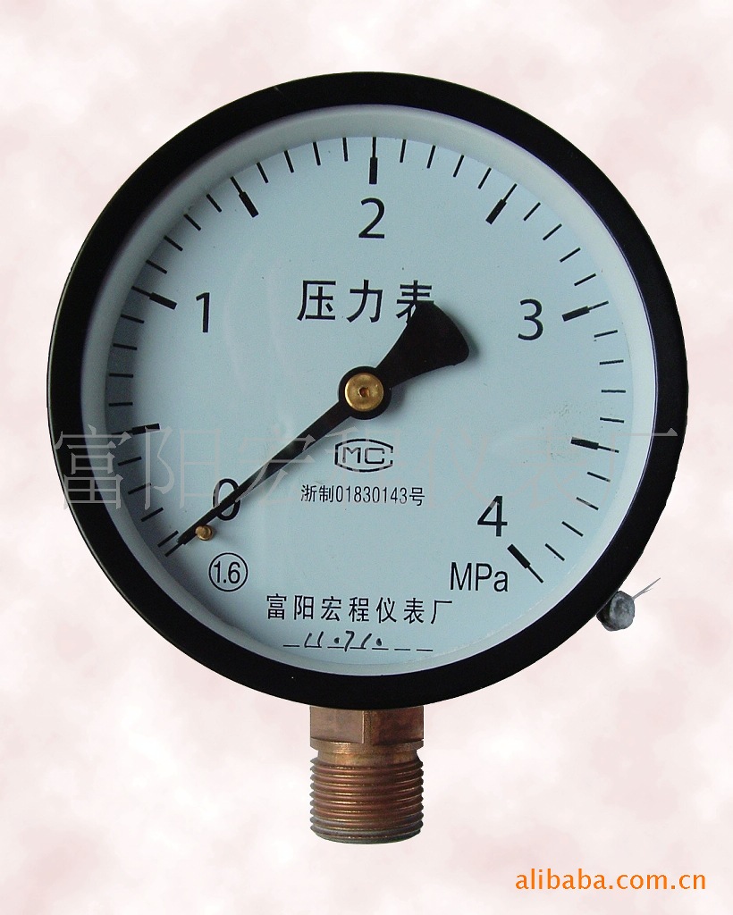 弹簧管压力表y100径向04mpa以内