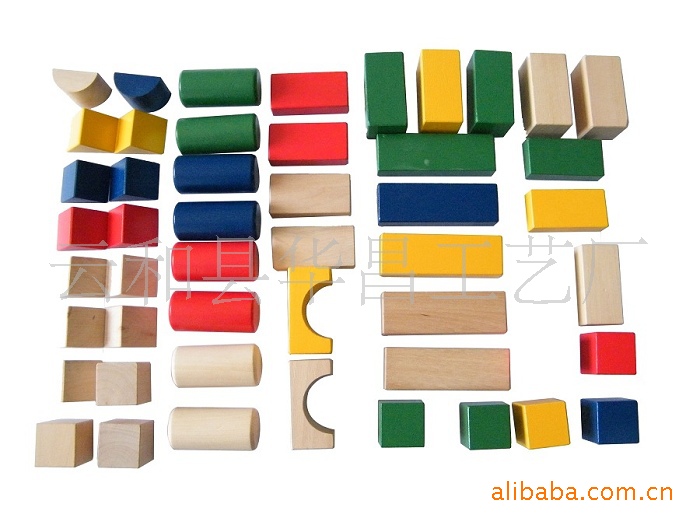 批发益智玩具 外贸50粒积木 高品质形状积木