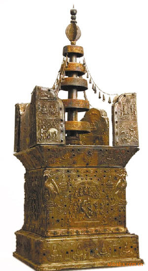 大号高48厘米 水晶阿育王塔宝箧印舍利塔 佛塔宝塔可装藏图片_9