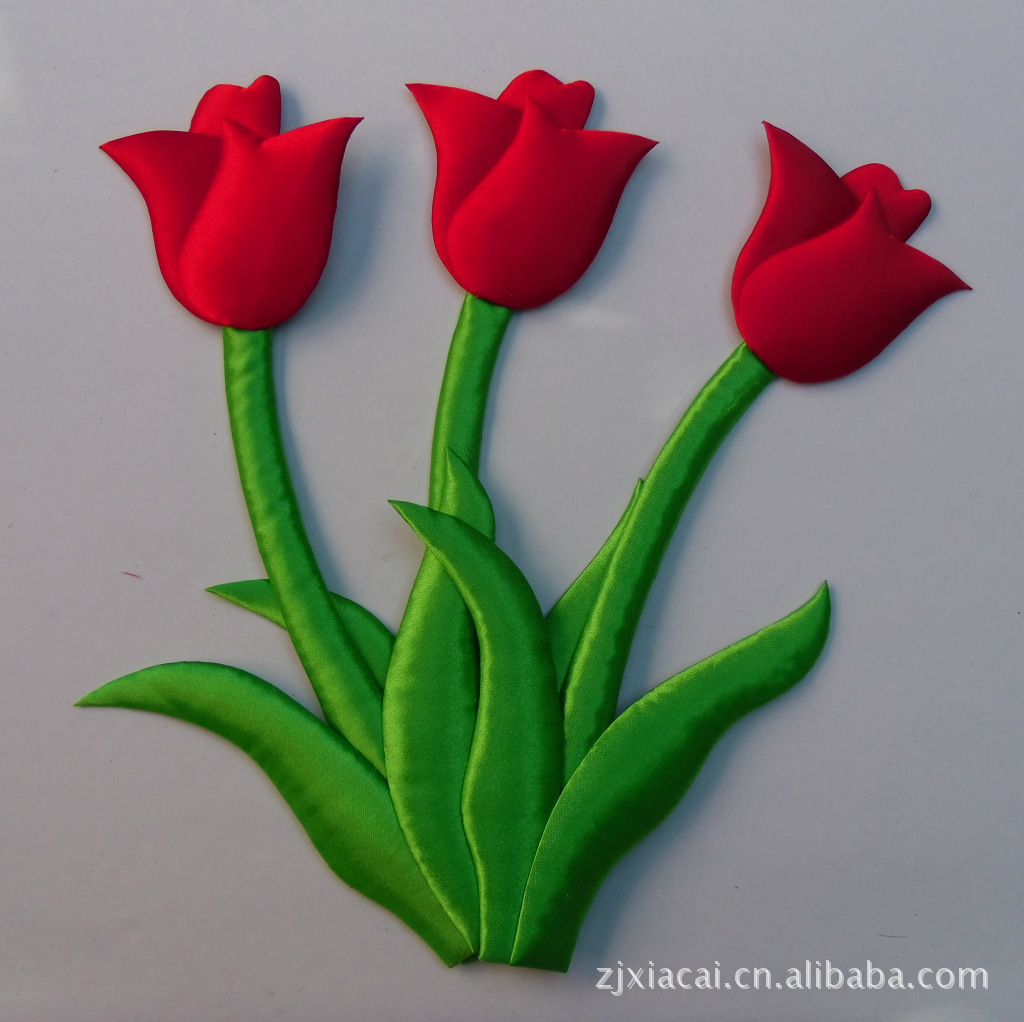 高档纯手工编织布贴画 郁金香 年历 竹帘画 挂历