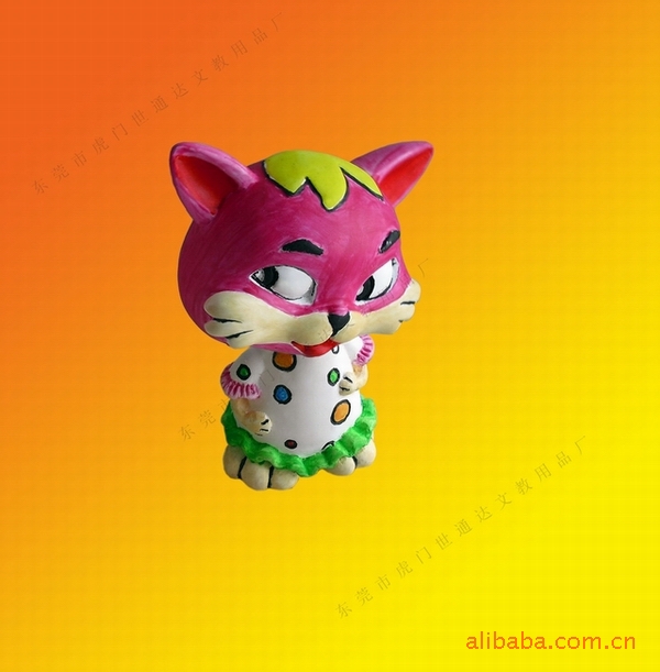 石膏倒模,石膏冰箱贴,摇头公仔