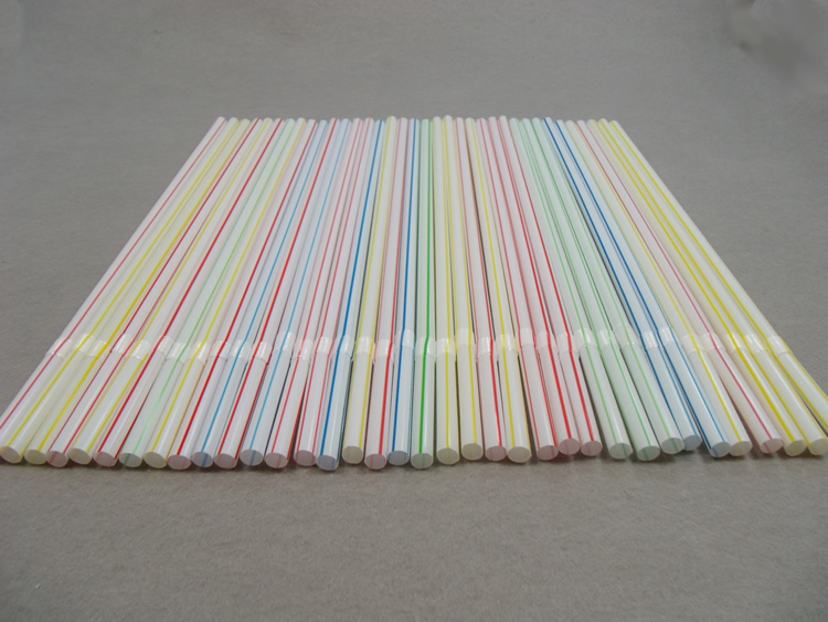 厂家直销100支装塑料吸管外贸彩条吸管一次性饮料吸管