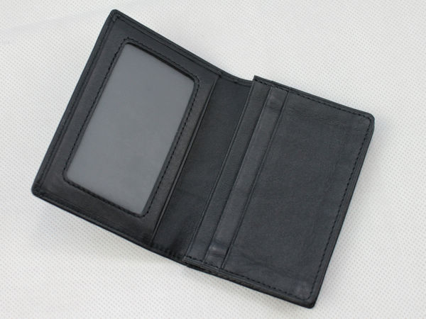 皮具工厂供应 黑色软皮面 含logo压印30张名片南韩水软牛皮名片包