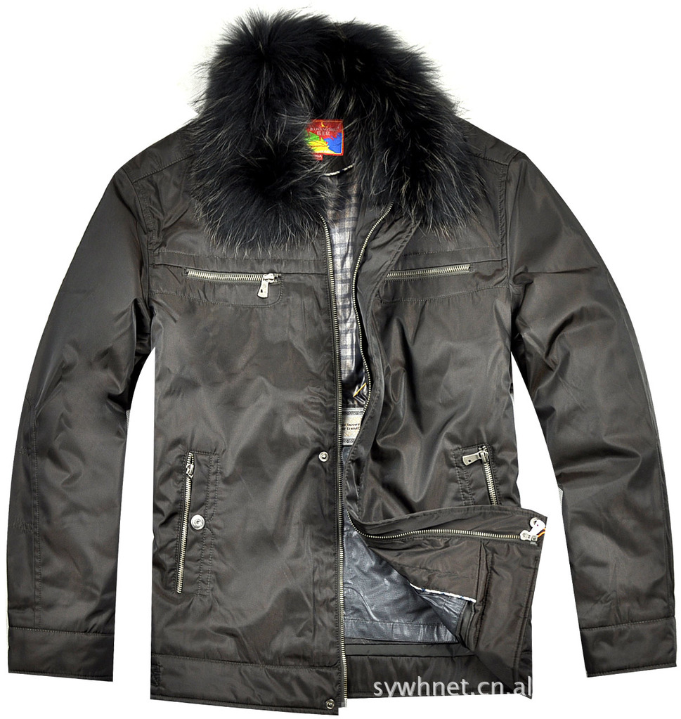 整款霸王鼠 男装休闲羽绒服8032 鸭绒填充可脱卸内胆 毛领