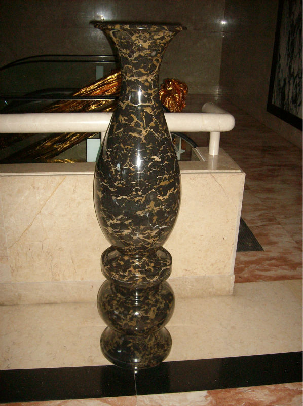 天然大理石,优质金线石尊贵花瓶大厅摆设艺术品