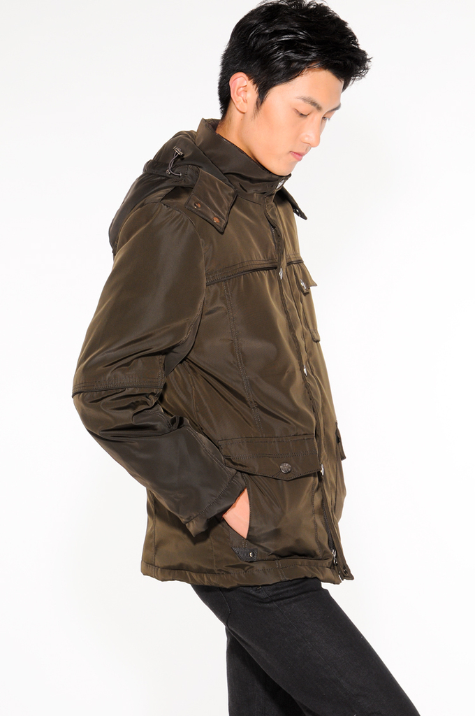 新款羽绒服代理代销 一件代发1004咸菜色子母条170-180图片_7