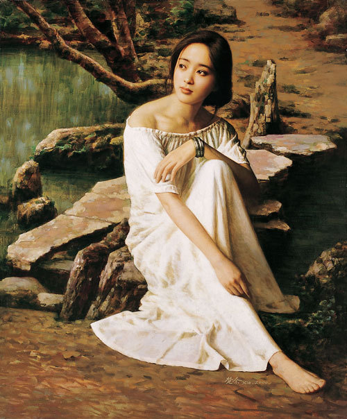 中国实力派画家谢楚余 人物.人体写实油画 艺术照定做