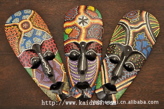 25cm非洲点彩面具 客厅 酒吧墙饰挂饰挂件