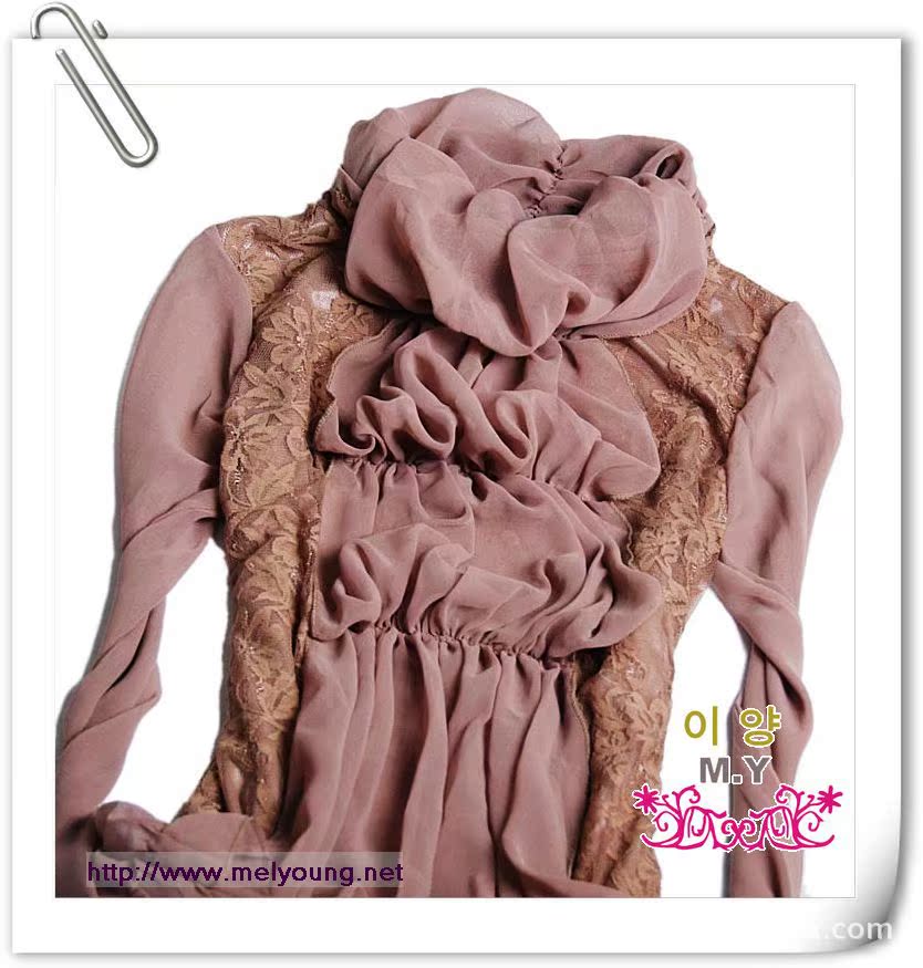 韩国复古蕾丝公爵领高贵连衣裙韩版ol连衣裙 85.00元/条