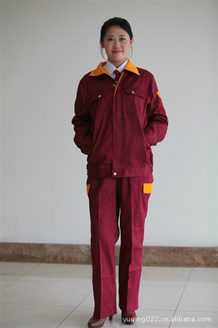 山东潍坊厂家直销长袖涤卡类男女套装工作服