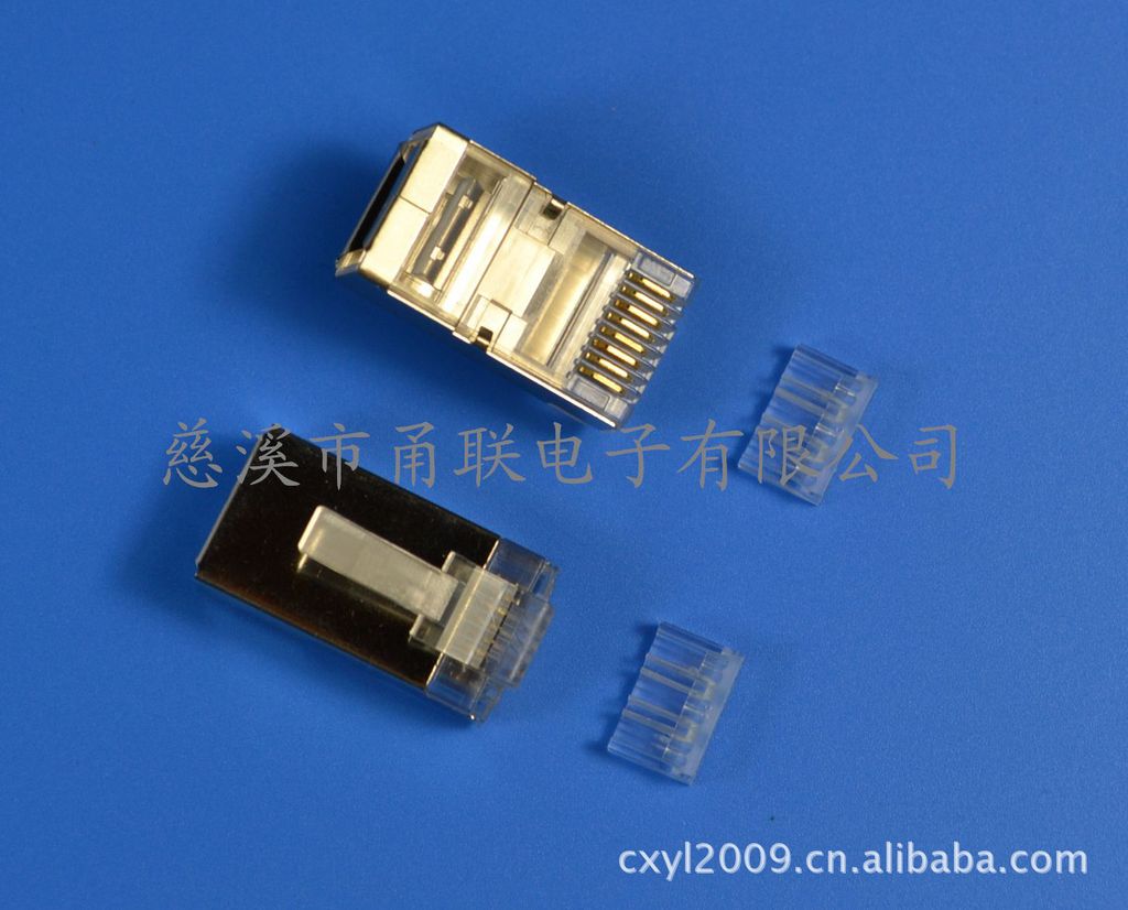 rj-45 rj-45接頭:每條雙絞線兩頭通過安裝rj-45連接器(俗稱水晶頭)與