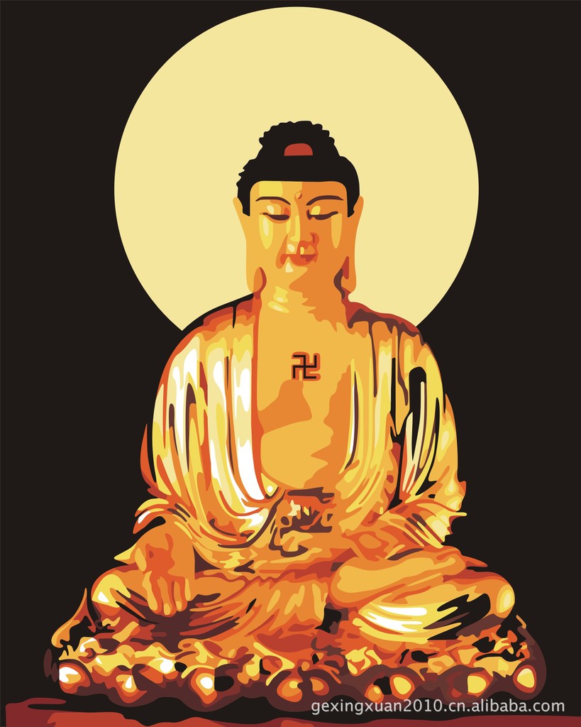 无框画宗教油画diy数字油画如来释迦摩尼佛祖