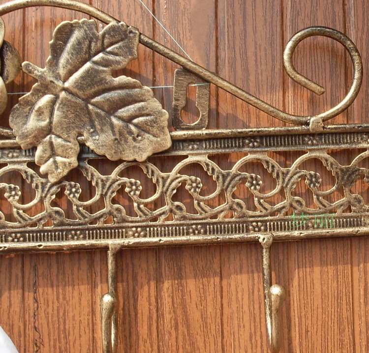 工厂直供 ml29欧式家居 仿古铜色 铁艺挂钩 7钩 配螺丝