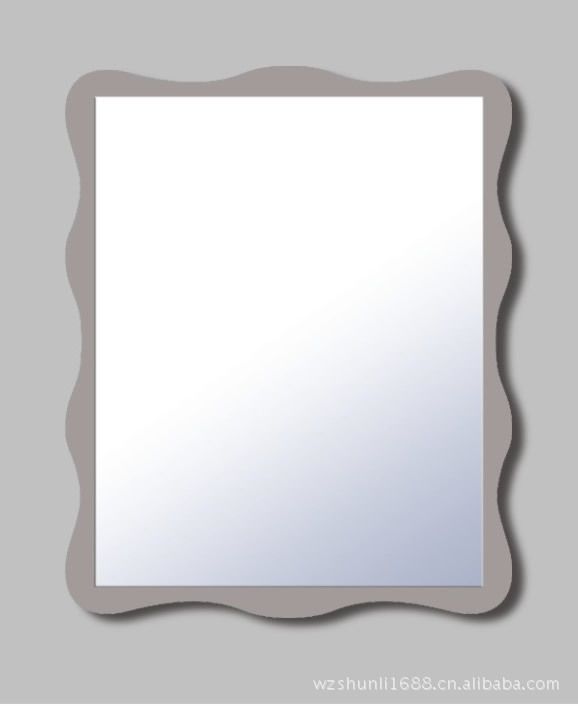 5mm厚欧式方形无框喷砂浴室镜卫生间镜子工艺镜银镜化妆镜d037