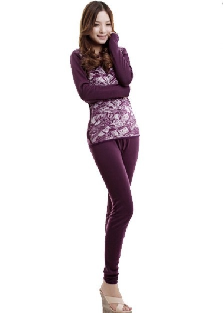 黛安芬2012冬季保暖 圆领双面绒女士保暖内衣套装