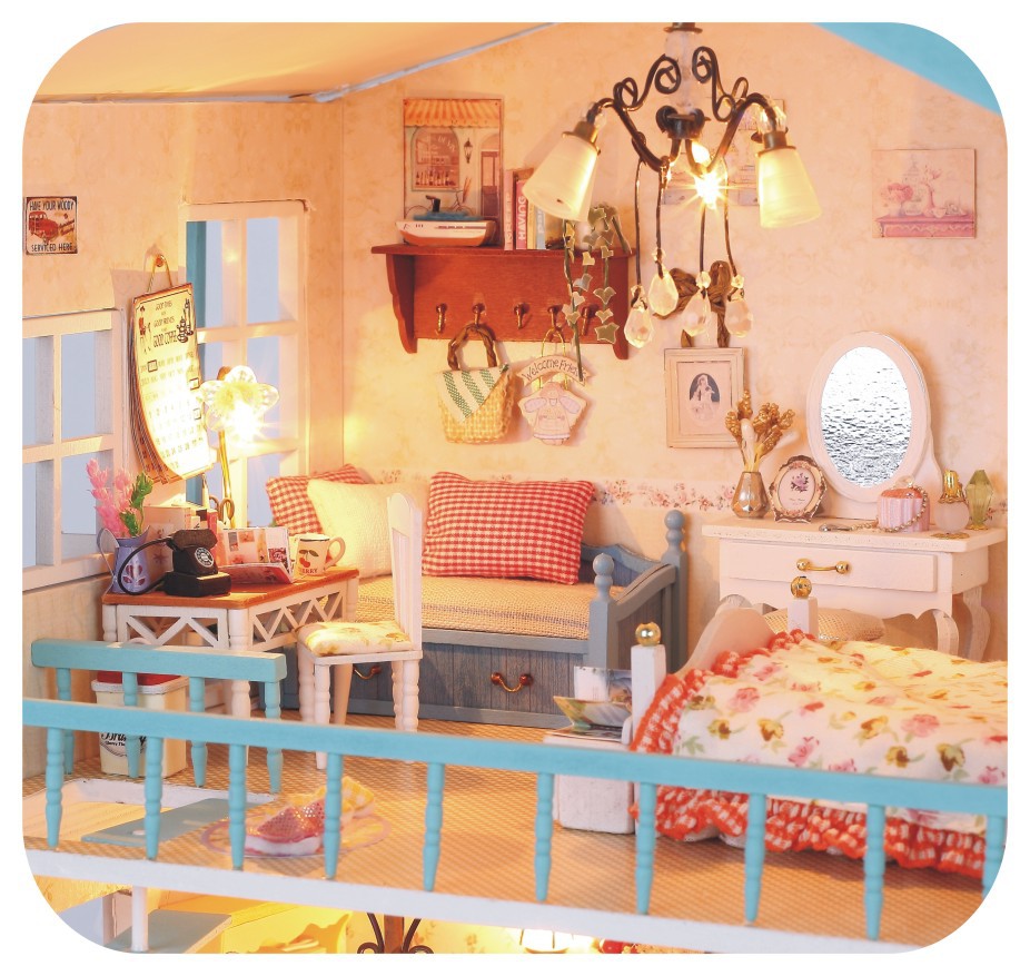 批发diy小屋 海派甜心 全新带灯 大型别墅模型屋 圣诞节礼物