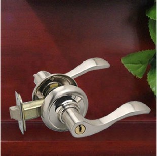 雅居门锁 c320ss-bk 三杆执手门锁(适合卫生间专用)锁舌60mm