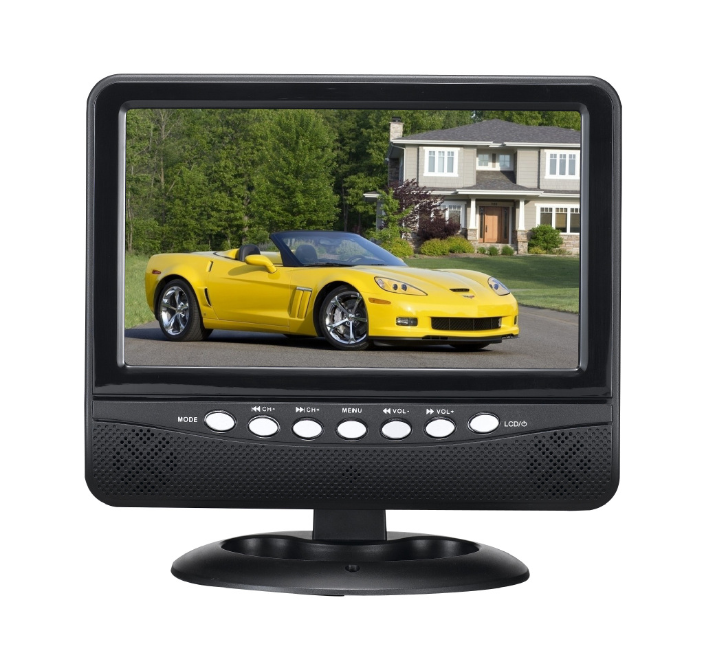 7寸带tv 车载液晶显示器 台式显示器 便携式小电视带usb/sd