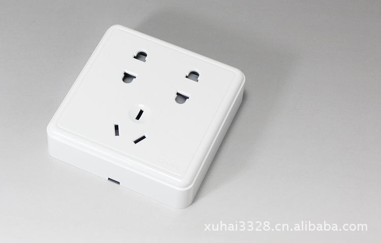 正泰电工电源插座new1c明装墙壁开关七孔插座面板7孔插座