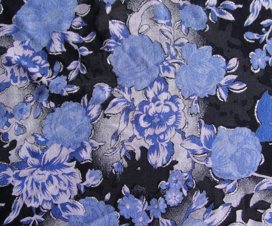 专业销售 人造丝雕印烂花印花面料 针织粗针烂花 针织烧花烂花