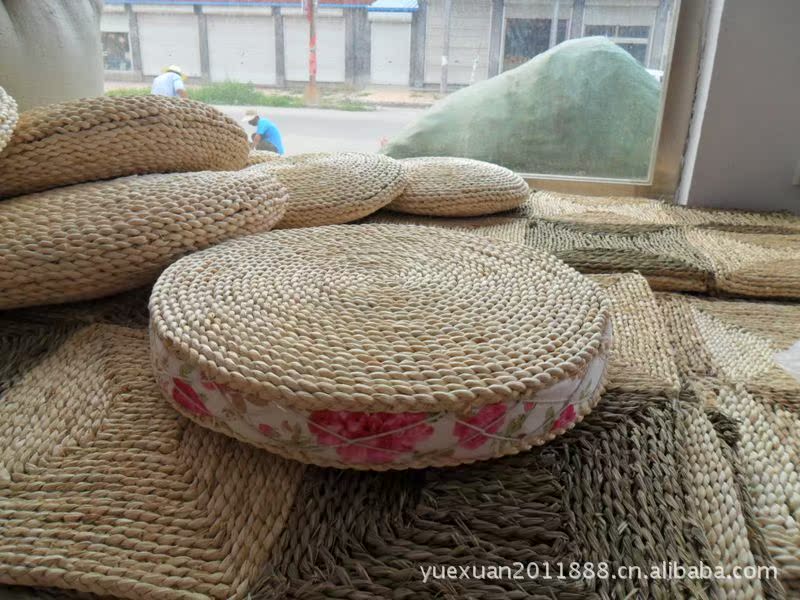 草编工艺品蒲团,地垫,瑜伽垫,草垫/手编蒲草精品圆形坐垫图片_6