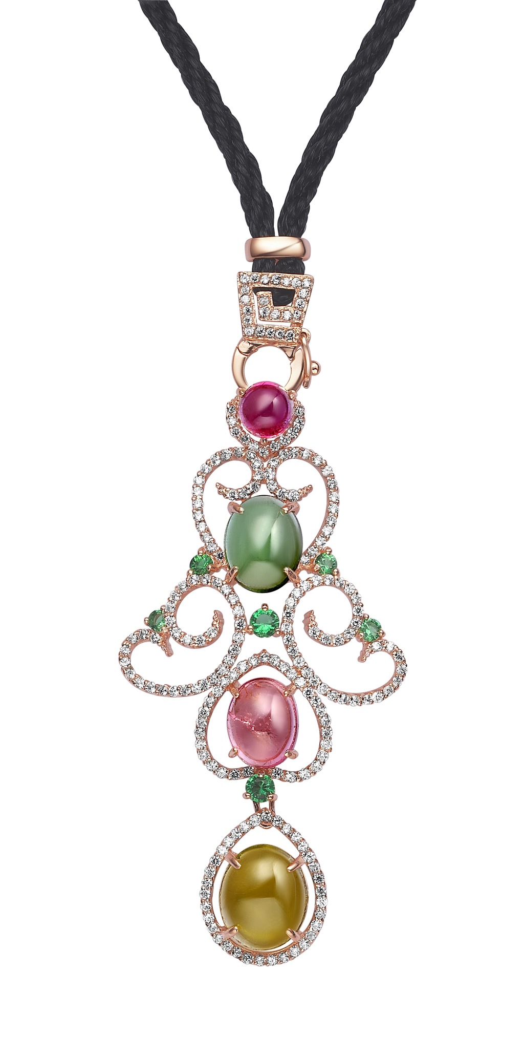 珠宝 宝石饰品【4月特卖】超值多种戴法纯手工碧玺吊坠