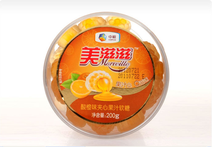 金帝 美滋滋 200g酸橙味夹心果汁软糖 橡皮糖 qq糖