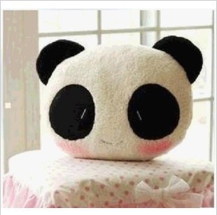 手工新品熊猫控表情靠垫/抱枕/午睡枕 2款选#小辣椒布艺