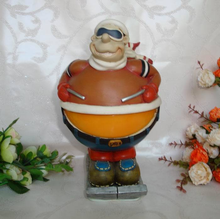 储钱罐 新款卡通滑雪高手 创意球形 hai 人物