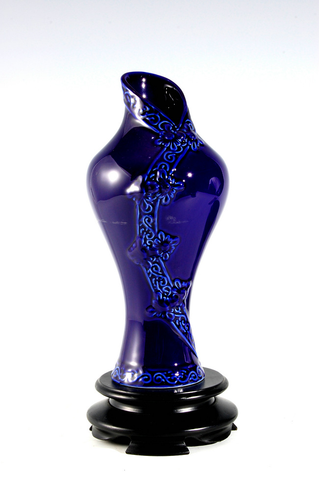 工艺品摆件 陶瓷蓝花瓶家居装饰 陶瓷花瓶