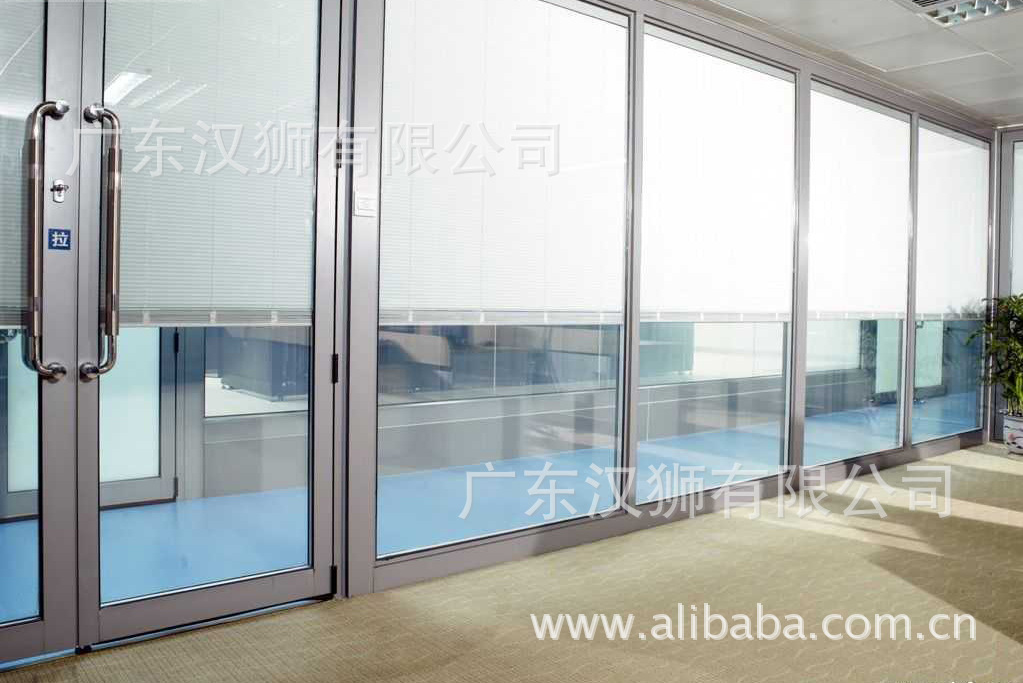汉狮内置百叶中空玻璃 铝木复合高端门窗 阳光房 铝合金门窗