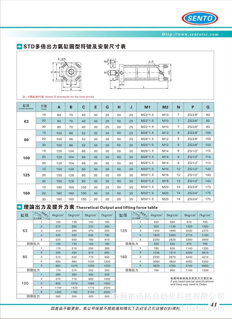 std倍力气缸供应,行程短,出力大