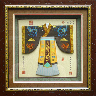 装饰画 工艺镜画 礼品 云锦服饰镜画 朝服