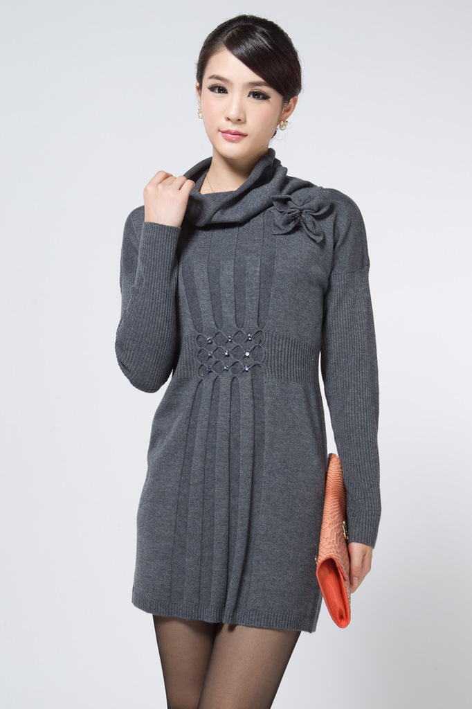 2012新款修身纯色翻领羊毛衫针织衫毛衣9921图片_11