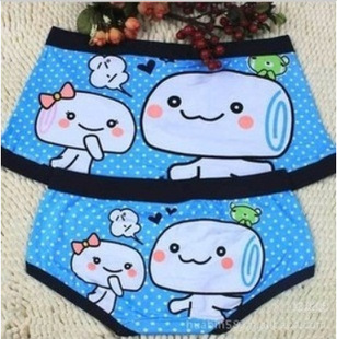 n1080韩版迪斯尼可爱卡通内裤 蓝色小馒头 纯棉 情侣内裤 批发