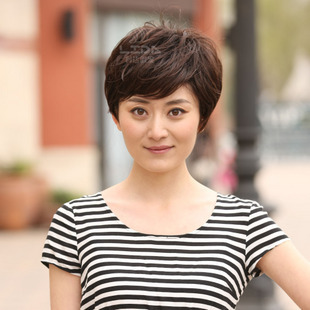 利达假发 2012新款女生短发微卷 假发女 斜刘海 白领时尚假发