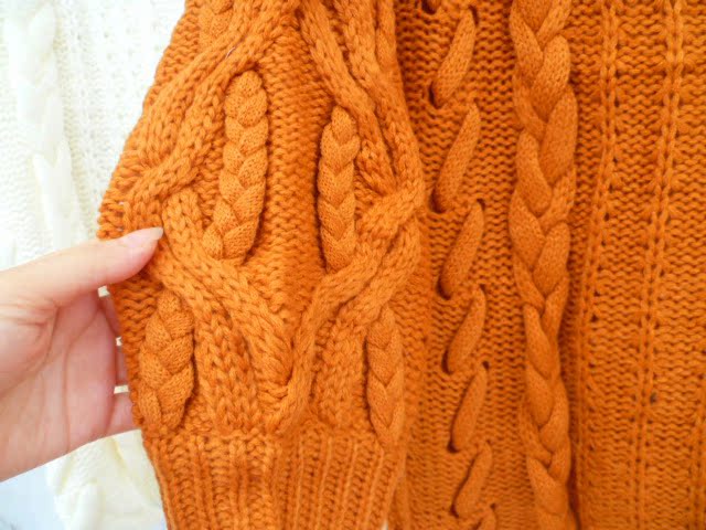 日本vivi昕薇杂志李小璐同款snidel粗棒针麻花辫套头加厚宽松毛衣图片