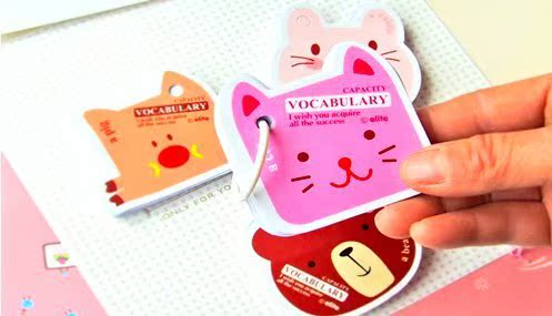 b004日韩国文具创意环扣卡通动物头便签/记事本/便签本 x40