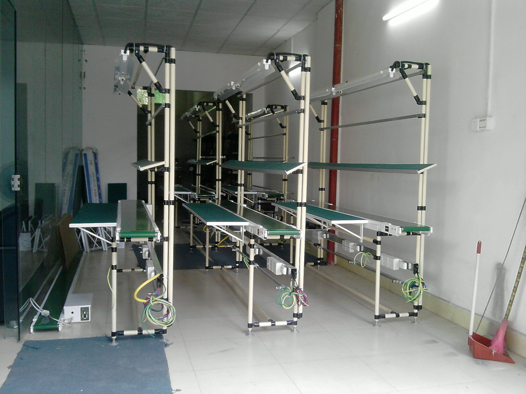 供应第二代精益管柔性管钢管复合管及金属配件流水线工作台