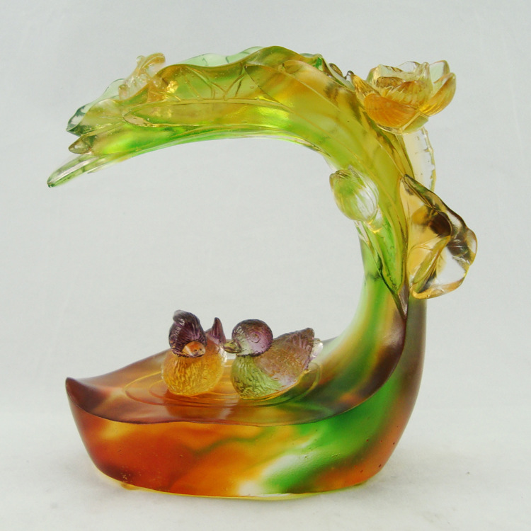 琉璃工艺品/礼品/收藏品/厂家直销/高档琉璃摆件/风雨同舟