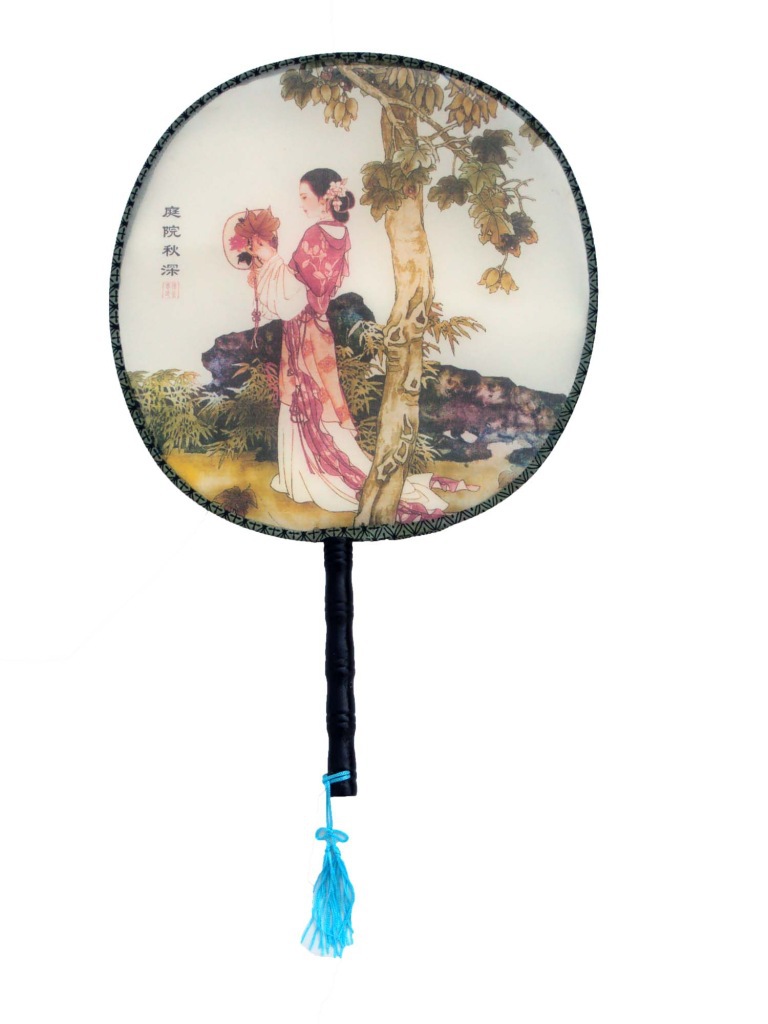 大号仿古绢丝团扇 大号宫女扇 仕女扇 宫廷扇子舞蹈扇子 宫扇批发