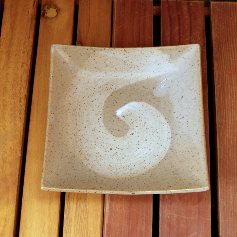 zakka日式杂货家居小菜碟 仿古做旧3号陶瓷土盘 日本大创家居餐具