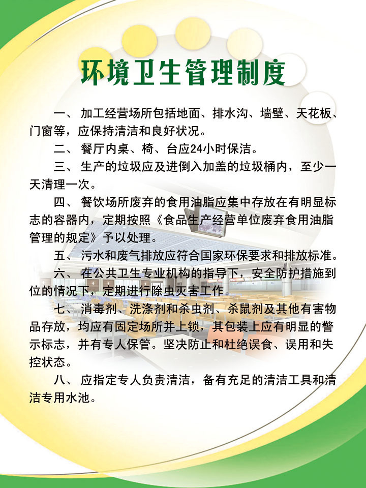 210办公装饰海报展板965环境卫生管理制度